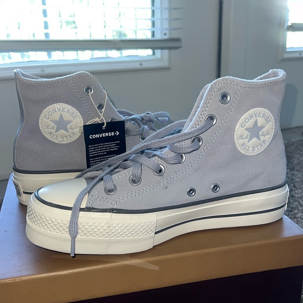 Purple high top platform converse - NEVER worn outside of apartment!